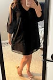 Bought this for a black tie themed wedding and it was perfect for the occasion. It is flattering and fits true to size. Planning to buy more in other colors! - Nhung S.