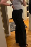 I love these pants so much I bought a second pair in black, and a third pair in white. They have no zippers, so i need to wiggle to get them over my hips at first, but fit perfectly once on. I have a small waist and bigger hips so they fit exactly as expected. I wear them with casual tanks, crop tops, but can be dressed up with a nicer top which I plan on doing for vacation dinners. I have received many compliments on them. I've machine washed cold and draped over the back of a chair to dry several times and they still fit the same. I live in these pants. - Carrie R.