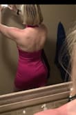 I love this neckline. Dress runs a tiny bit tight but I love it. It's short but not to the point I feel as if I will flash someone. The color is slightly less bright than the pictures but still vibrant. Not the best dress for someone super curvy as there is not a lot of extra room in the chest or hips. - Carrie R.