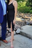 This dress was so flattering! Definitely have to think about undergarments as you can see lines. Material was good but the zipper felt cheap and was hard to get up. Overall would give an 8/10 - Karina M.