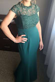 Love this dress! The color, the quality, the fit and how elegant looking and so comfortable. I'm 5ft2in so it was a little long for me I had it cut at least 3inches and it was perfect. - Madeline M.