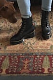 I have been wanting this kind of boot for decades. I am in my 60s and have always preferred the look of combat style boots.
In the past I have bought Frye combat boots, Freebird boots, etc and so on, but when I saw these boots online I realized these Leonas have the rugged kick ass look the other brands don't have.
They are comfortable, true to size. I also have the Doc Marten sandals and love those.
I need lug soles in Northern Illinois and like the platform effect. Also the way the boots lace give the shoe more oomph.
I actually bought a second pair to wear for dress up so I can wear the first pair fearlessly.
Great boot at a great price. - Cynthia B.