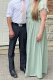This dress is great quality and very comfortable! I found it a little large but still very wearable! The waist is elastic which made it soooo comfortable and the colour was exactly what I expected. - Steffanie A.