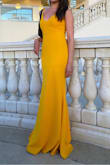 I never go this bold on color (usually a black and neutrals girl) but this yellow was too gorgeous not to try it out for my friend's wedding. I fell in love immediately!! If you have olive skin like me, definitely give it a shot. 

My one complaint could've been avoided if I'd had a few days to shorten the straps at a tailor. The dress fit me best when I tightened the straps the maximum they would go. That made the dress look a little cheap. 

Also, I would have had to hem (again, no time to tailor), but instead I wore 5" heels. Even then the dress was still a smidge long, but manageable. - Caroline E.