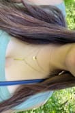 I love the stacked necklace look! The three chains are built into one necklace. They elevate the casual outfit and fit in perfectly with a more formal look. It's everything I wanted! Shiny, looks like real gold. - Valeria B.