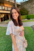 Pretty dress, but does run big at the top! I had to get it altered in the shoulders and I had the bust tacked. Beautiful dress though, especially for a spring or summer wedding! - Alexa Z.