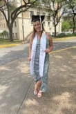 I bought this for my graduation/wedding guest dress for the summer. There are a few loose strings, but other than that, it's perfect! I love the fit for my curves, it fits my bust which is hard to find, and the material is beautiful and high quality looking. I'm a large in pretty much everything and it fits true to size. - Olivia C.