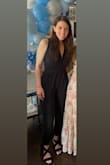 Love this jumpsuit! I am small chested so it was a little large on the top, even with the drawstrings fully tightened. It also is cut very low in the front, so I had it sewn closed a bit which worked out perfectly with the fit! - Alexandra V.