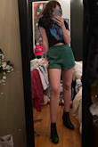 I'm usually a small and got an XS and they fit exactly how I want them to. They're a little darker than the picture (though lighter than my picture shows) and I didn't think they were too thin like other reviews said. I really like them and love how they can be dressed up or down depending on top and shoes. - Alanna C.