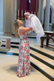Bought this dress for my daughter's baptism. It was so hard finding a dress that fit my postpartum new body and this was perfect! I felt absolutely beautiful in my maxi dress. I paired it with clear strap wedges and the length was perfect. - Jeanette W.