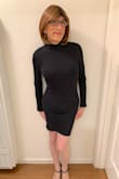 I am pretty new to Lulus, so I am still getting used to their sizing. I am usually somewhere between a small and a medium, between a 6 and an 8, depending on the maker and the type of dress. I have had a couple of Lulu's sweater dresses that were somewhat big. This dress fits well (a medium); it is comfortably and attractively snug. I do like the way it feels, and the length is nice and somewhat short, which I like (about mid-thigh). Sexy little black dress! - Jo N.