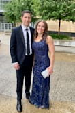 I wore this to a black tie event and it was perfect. I thought by the photos it might be a stretchy material, but it's not. Just a little flow at the bottom made it really classy. - Susan M.