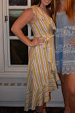 I wore this dress for a family member's rehearsal dinner in the spring, and it was perfect! The fit of the dress was very nice. I paired it with black shoes. - Alexis D.