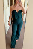 After reading a lot of the reviews, I dozed down for the length because I am shorter and didn't want to hem it. This worked for the length (you can see in the picture sans shoes) but it's pretty tight on the chest. Not all bad because it stays up but needs another hand to get it zipped (it's very stretchy so not a huge issue) love it! Feels very secure. - Hannah G.