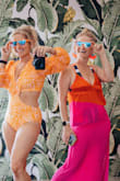 I am obsessed with this cover-up. It's the perfect link, with a slit, and the color is gorgeous. I also bought the blue and absolutely love these - April H.