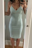 So in love. Fits perfectly. Super comfortable, and there is room for some stretch. Don't need to wear a bra because it is tight enough (also I wear both 36C and 34D). Sophisticated and sexy style. Wonderful choice for a curvier gal. All my measurements are correct. I got a small and plan to wear it to a wedding this summer. Definitely getting it in another color to wear to the many other weddings I have this season! - Rachel G.