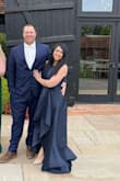 I wore this dress to a wedding in England and it was so fabulous, plus I got a lot of compliments! I did order a large which I never do, but the material has no stretch to it. - Nina C.