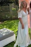 I received so many compliments on this dress. I wore it for back to back baby showers. It is lined so it is not totally see through but a bit sheer which I found strange because its rather thick and I was very hot (granted it was 87 degrees and humid that day). I will def wear again. - Alex S.