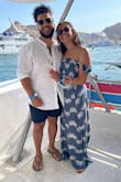 I love this 2 piece dress so much. I wore it for a dinner cruise and received so many compliments. I went with the size M for dress length and it worked out perfect. I tied the bottom piece to the side when it was time for dancing. The blue is a bit darker/less teal than I was expecting but I still love it. - Krystal S.