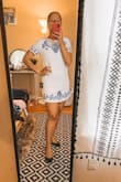 I like the fine details of the Embroidered ornament. This dress has a lining that makes it not see-through. Alas I'm trying to keep what 100% right and wasn't that for me, sadly sent back - Noa N.