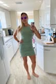 I love this dress! The material is on the thicker side so it feels like it's supportive and hides some things, but still comfortable and light for a hot Florida summer. I love this because I can dress it up for a night out or down for running errands. I am used to dresses riding up, and this one stays put perfectly. Highly recommend! - Michelle M.