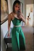 This is a great and pretty outfit, received a lot of compliments the day I wore it. A little bit tight for me on the bottom when i closed the zipper but nothing to worry about it. - Zulma I.