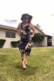 I ordered a size Large, it fits perfect. I added a safety pin because my bust is large and we went to a church lol .. love the fitting. The day I took the photo it was windy and it's hard to appreciate the dress but it hugs every curve. Also please note, it's pretty much like a slip dress, fabric is very soft. - LUZ M.