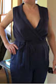 Very much a gaping top. I'm not very busty, and I do not have a long torso& so maybe not the best fit for me personally-as I'm short, 5'3. It was also difficult to get out of.  Just not the best fit for me. Nice, soft silky feel material & not sheer. Returned and Lulus is always timely and fast and easy to take care of returns. And I do like the reviews as they do help shop online. - Lisa F.
