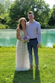 I wore this dress for my wedding rehearsal, dinner, & welcome party. It complimented my wedding dress and was very comfortable. I ordered it knowing I'd need to get it hemmed. If you get it hemmed, it might cost more than usual because there are several layers and it has to be hemmed from the waistline to save the beautiful scallop lace at the bottom. If you need a lot of support up top, this might not be the dress for you because of the low back (and front). The adjustable straps helped to make it a perfect fit. - Maia S.