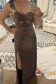 I of course read all the reviews and they seemed to say it ran long/ pretty true to size. Since I'm tall with a long torso I have trouble sometimes. I might even say it runs a tad big. I'm a mom and breastfeeding with this I can undo the tie at the bust and still have access. So perfect for an upcoming wedding with my little one! - Aubrey F.