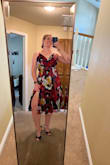 I didn't really even need this dress but I wanted it because of the sassy and fun colors/patterns/style.  Similarly to other Lulus dresses, I've tried in XL, this dress was way too big in the bust for me and I do feel I could have sized down since the skirt is loose/flowy enough to accommodate my tummy and wider hips, that said I kept the XL and pinned the bust and used bra inserts to fill it out better and it's fine that way.  I will say the material is very delicate, unfortunately, the clasp on the bracelet I wore with it caught and snagged the material which made me super sad...the dress isn't ruined because of it but it definitely is damaged, just be careful with your choice of accessories. - Vanessa N.