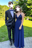 Fit perfectly with no alterations needed. Looks much brighter (almost royal blue) in the sunlight. - Bethany F.