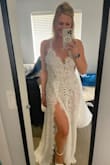 Omg, I was impressed -the lace feels so soft and it is literally the most easy-wearing dress I've ever had on. I have to hem it a little but that's minor. So pretty! - Sharon A.
