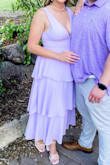 This dress was awesome!! Obsessed with the color and the waistline was very flattering! There isn't padding in the top portion so highly recommend sticky boobs, I did not have any so I got away with swimsuit pads but all in all, loved it! - AMANDA G.
