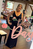 I got so many compliments on this dress! The navy is a deep, rich blue and the fabric was incredibly comfortable. The length was perfect for me (5'9"). I wore flats and the dress was floor length. - Stacie D.