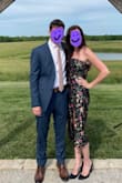 I wore this to a wedding and got ENDLESS complements. It's so pretty and unique. I originally ordered a small but exchanged for an X small and it fit great. I did safety pin the waist area a bit to have a more fitted look instead of the straight cut it is. The fabric is a bit thin but I didn't have any rips and partied in it for like 10 hours. Overall, a great dress!! - Sophie E.