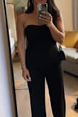 Fit was perfect! Exactly what I was looking for. I generally avoid strapless anything but it was snug enough to hold the goods up with a strapless bra. I have a longer torso, so pants usually run a little longer on me, but this was perfect with heels. - Amraa B.