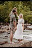 This was the perfect flowy dress for my engagement pictures! The details are so beautiful and I get compliments every time I wear it. It is a little tight around my ribs but that's just because of my body shape and I wouldn't change sizes. - Audra K.