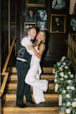 LOVE LOVE LOVE this jumpsuit. I changed into this for my wedding reception and got so many compliments! The bow adds such a cute detail and it was SO comfortable. I was able to dance the night away without worrying about my long dress. BUY IT! - Kristie K.