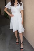 This dress is very flattering and flowy!! Perfect for summer, I absolutely love it! I wore it for my 19th birthday and felt super beautiful. It's adjustable from around the waist so I got it to fit perfectly the way I wanted. Most dresses I have to see if I fit them but this dress is meant to fit you! 10/10 my only con is that it comes wrinkled but nothing quick iron can't fix ! - Stephany R.