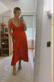Oh em gee&This dress is beautiful on its own. But The cut of the dress at the waist helped me feel comfortable wearing it out dancing, drinking, and eating at a girlfriend's wedding. I got SO many compliments on this dress! I Appreciate the adjustable straps for the girls. Love this dress and felt great in it! - Kalena J.