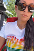 I love the cheerful colors. I bought it for the design. It just so happens I wore it during a Pride weekend celebration! - Kimberly M.
