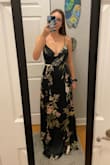 This dress is gorgeous! The material is so silky and great quality. The lining is also a nice material and the dress doesn't feel too thin. It fits true to size but it is too long, like many other Lulus dresses. I am 5'6" for reference and not wearing heels in the photos. I might get it hemmed but other than that it is perfect! - Lauren D.