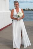 This was the perfect wedding dress! It fit well, light and flowing. I did have a few alterations. - Linda S.