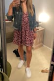 I am obsessed with this dress. Pretty preppy/cutesy but love it with some white sneakers and gold hoops. Wore it to brunch and it was a vibe. Open back so I just didn't wear a bra. - Jess J.
