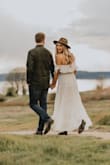 I bought this dress for my engagement photoshoot, and the photos turned out beautiful! It's a little heavier material which I liked. It is slightly see-through so I wore nude shareware underneath. Would highly recommend! - April A.