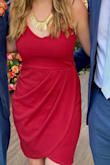 So this fit very nicely except you could see the strapless bra protruding under the fabric. I bought a backless bra and it looked much better. Perfect wedding dress and great color!!! - Katherine R.