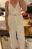 This was really cute and I thought about keeping it but ultimately returned it. The top was amazing and almost worth it but the back made my butt look flat. Just didn;t completely compliment my body shape. Fabric was nice and it seemed made well. Don't know if it woulda been good for more than one wear out but would have kept anyway if it fit me better. - Michelle T.