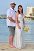 I Ordered this dress for our elopement in Jamaica and it was the perfect dress. It arrived very quickly, within 2 weeks and i live in Canada. The dress can be accessorized up or down depending on your setting.  I added a 'sparkly' belt as I felt I needed a bit more bling. I did have to have it taken in just a bit and shortened. But overall it was perfect!! - Jessica M.