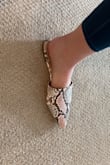 I read other reviews that said to order a size up and I took their advice. Worked great! I'm normally an 8.5. I got a 9. I don't have to jam my toes in just to prevent my heels from falling off. Perfect for wearing with spring neutrals for work. Walked to the bus in them and everything! - Jordan L.